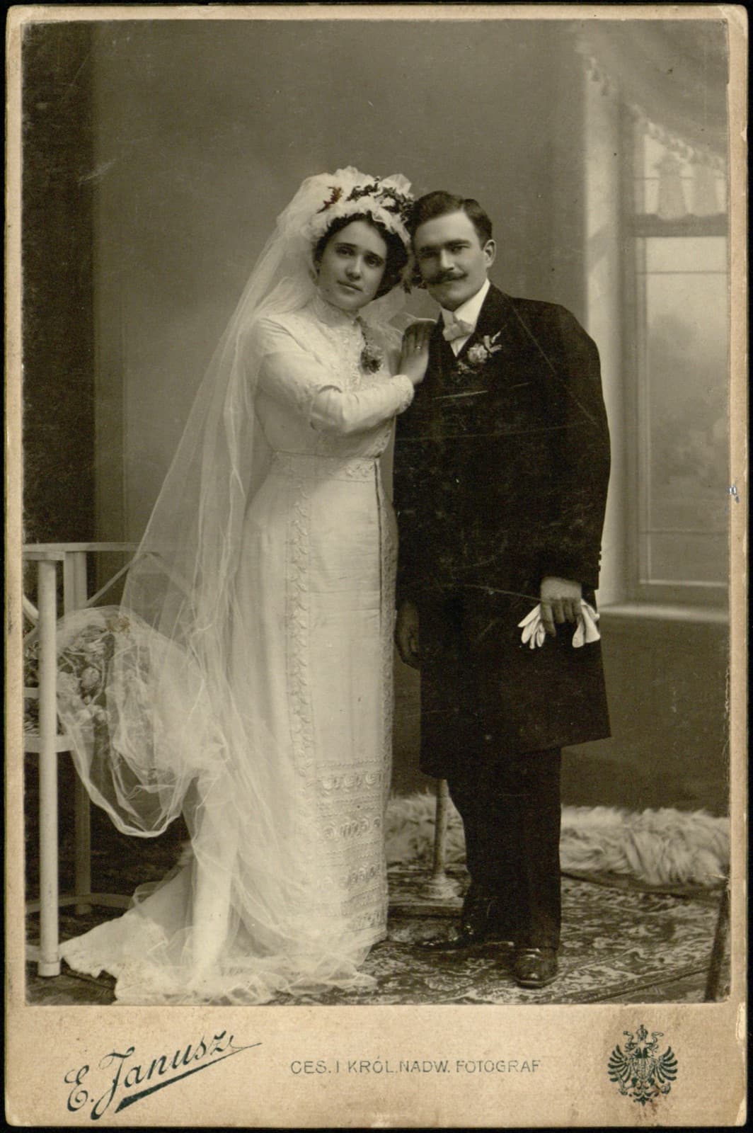 Edward Janusz, Rzeszów – portret ślubny pary (ok. 1905–1912)